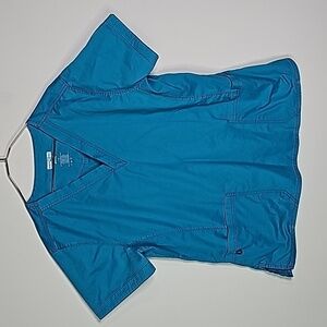Health Pro large blue short sleeve scrub top